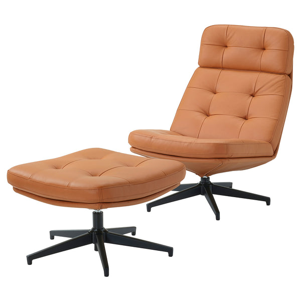 HAVBERG swivel easy chair and footstool