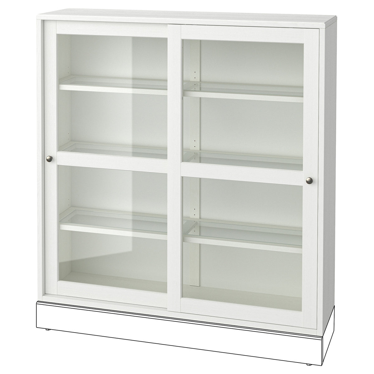 HAVSTA glass-door cabinet, 121x35x123 cm