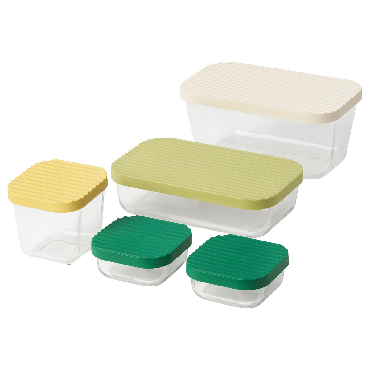 HAVSTOBIS food container with lid, set of 5
