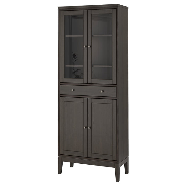 IDANÄS high cabinet w gls-drs and 1 drawer