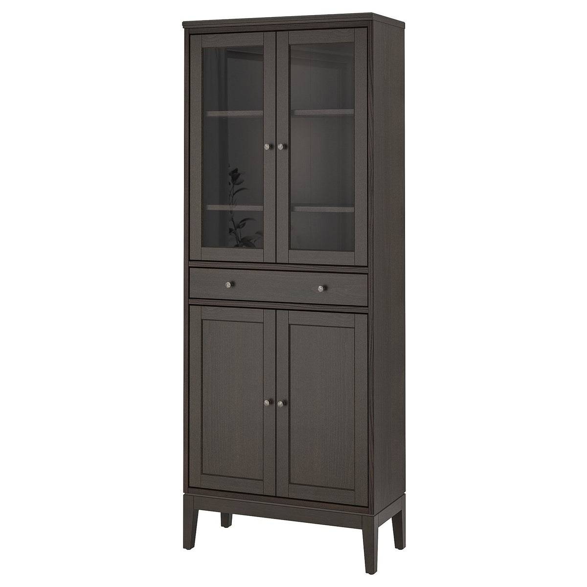IDANÄS high cabinet w gls-drs and 1 drawer
