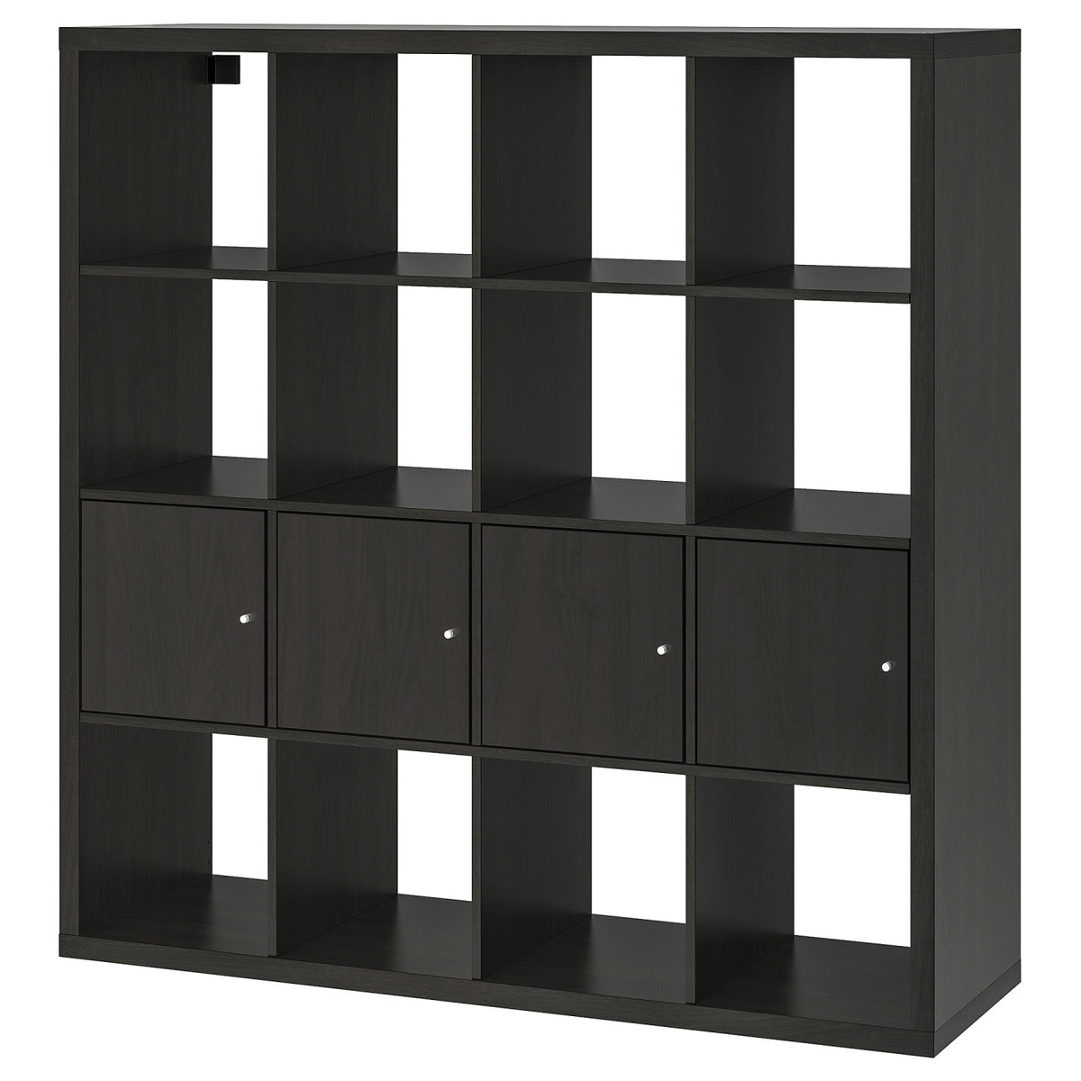 KALLAX shelving unit with 4 inserts, 147x147 cm