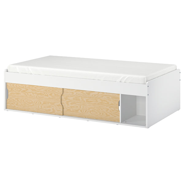 KLIPPUGGLA bed frame with storage, 90x200 cm