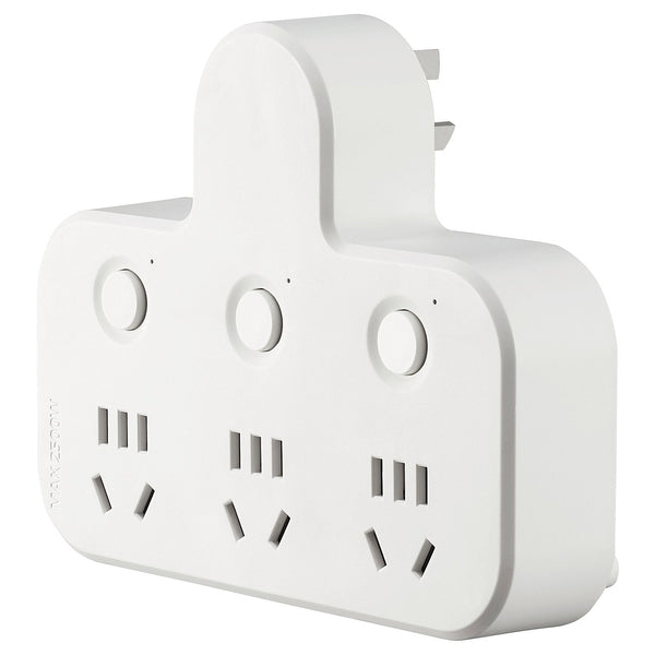 KOPPLA 3-way adaptor plug with 3 switches