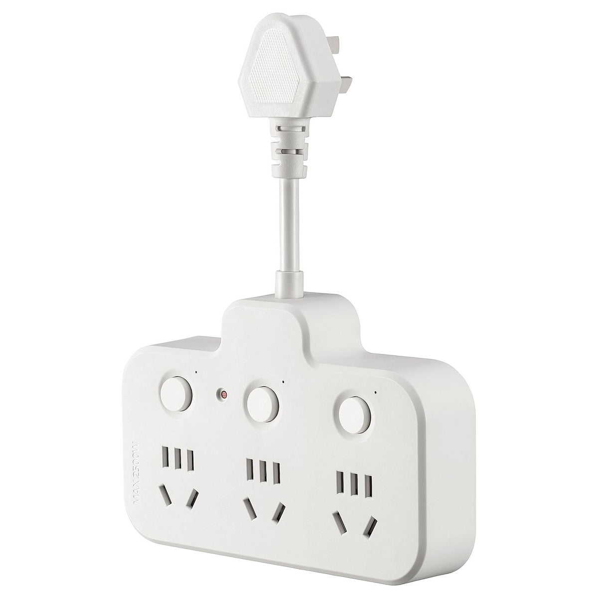 KOPPLA 6-way adaptor plug with 3 switches