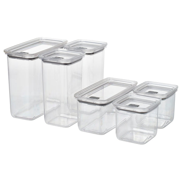 KORALLVIPPA dry food jar with lid, set of 6