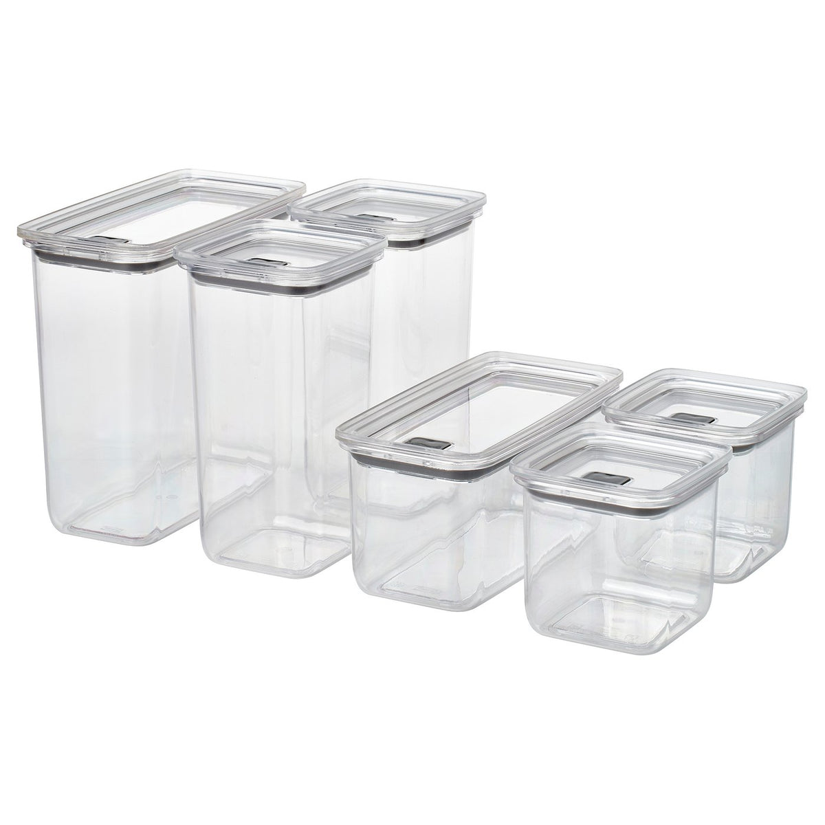 KORALLVIPPA dry food jar with lid, set of 6
