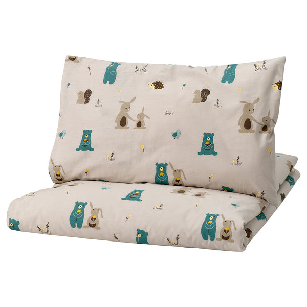 LEN duvet cover 1 pillowcase for cot, 110x125/35x55 cm