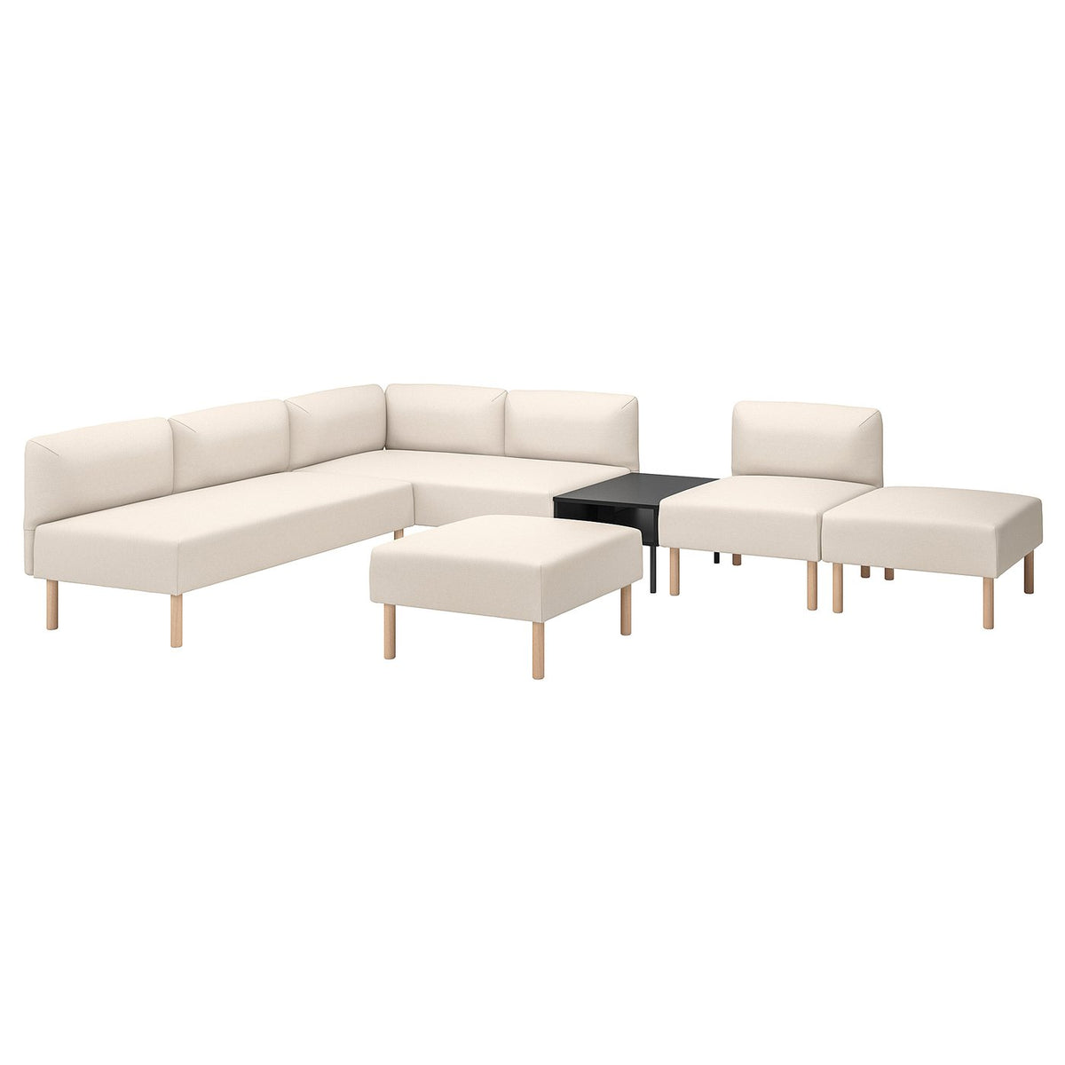 LILLEHEM 6-seat modular sofa with side table