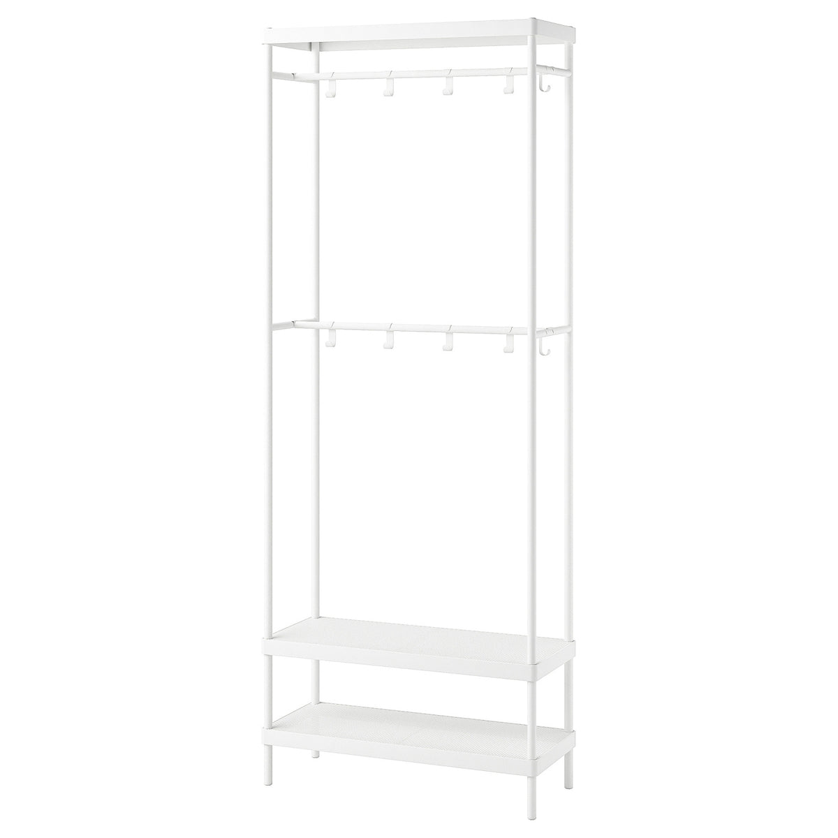 MACKAPÄR Coat rack with shoe storage unit