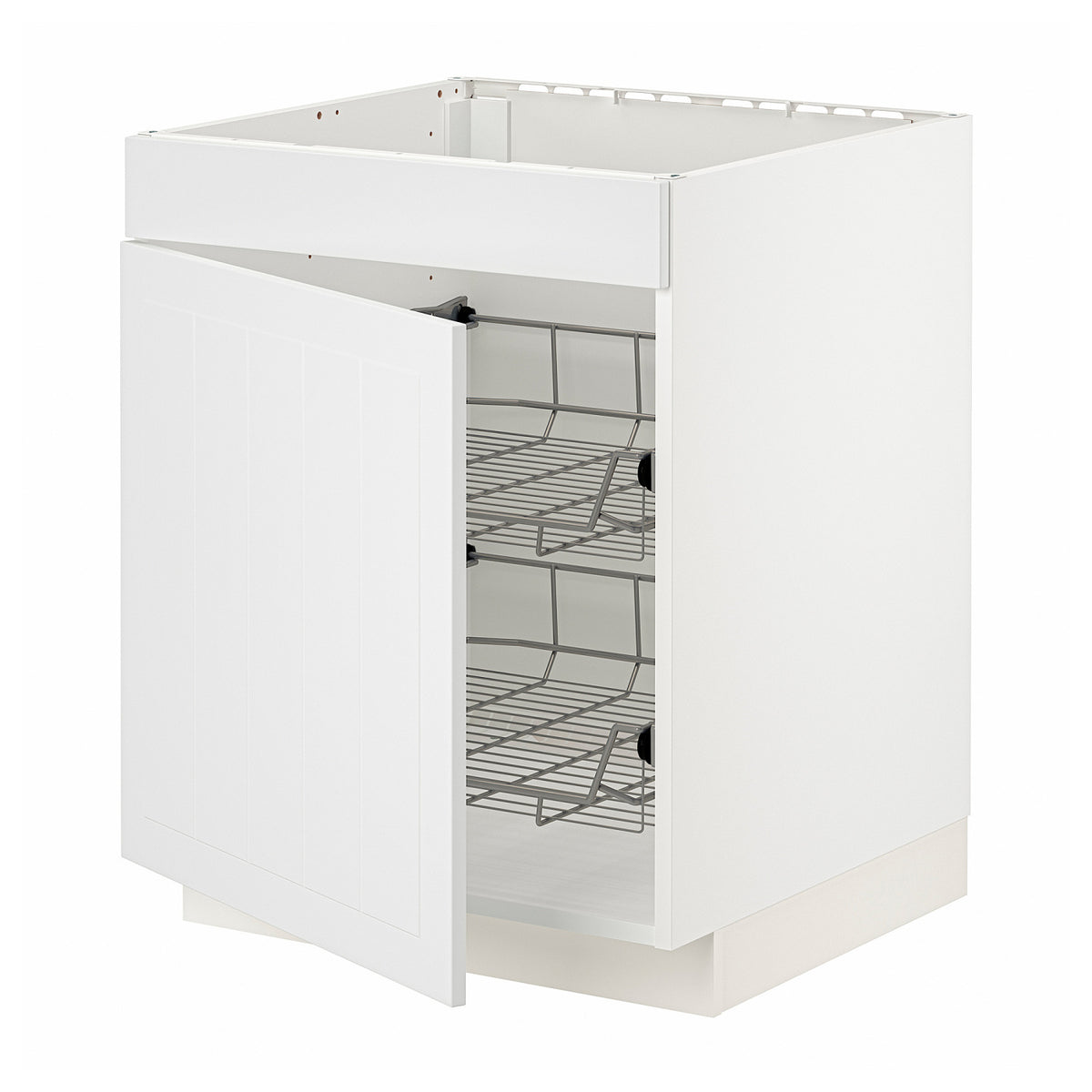 METOD base cab f hob/drawer/2 wire bskts, 60x60x70 cm