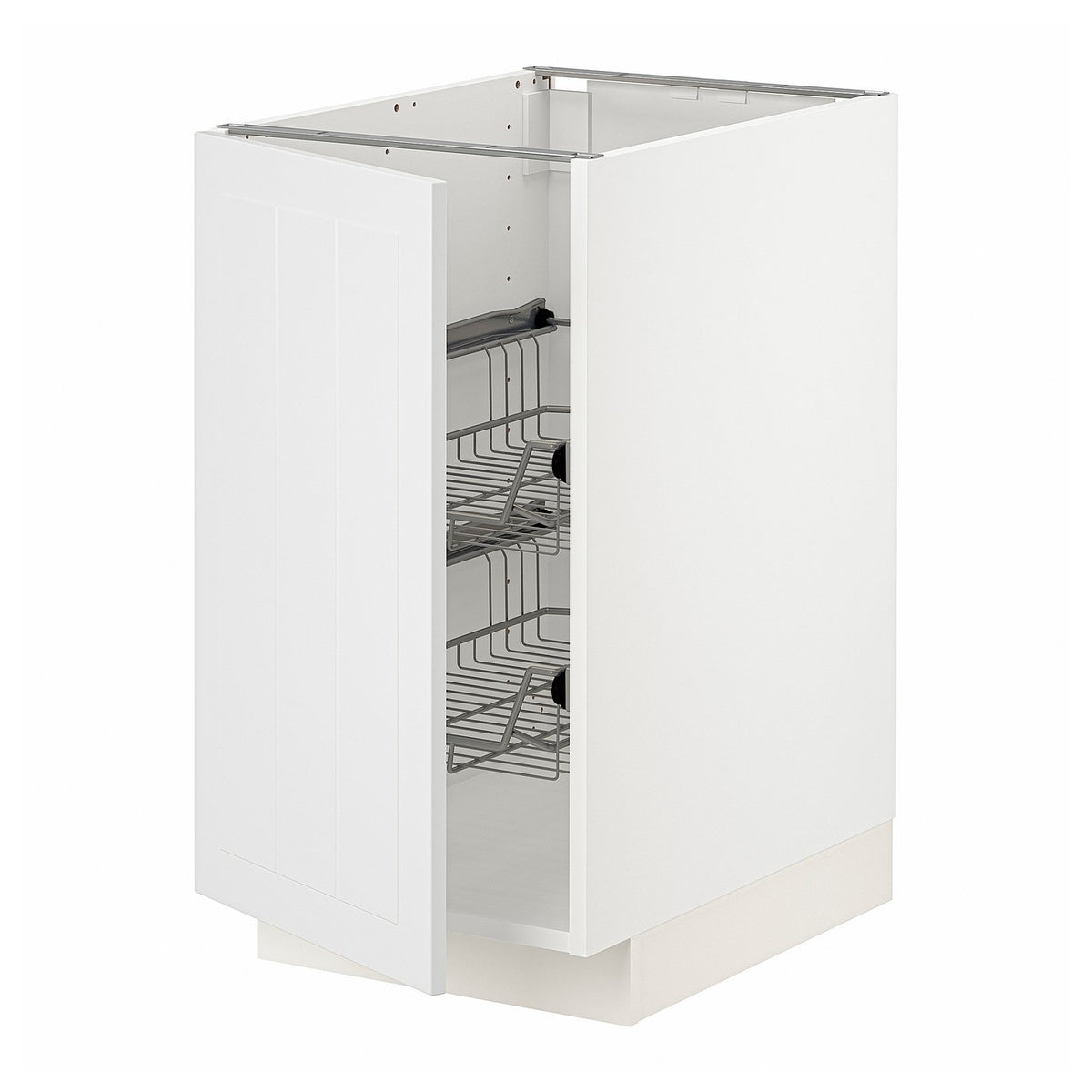 METOD base cabinet with wire baskets