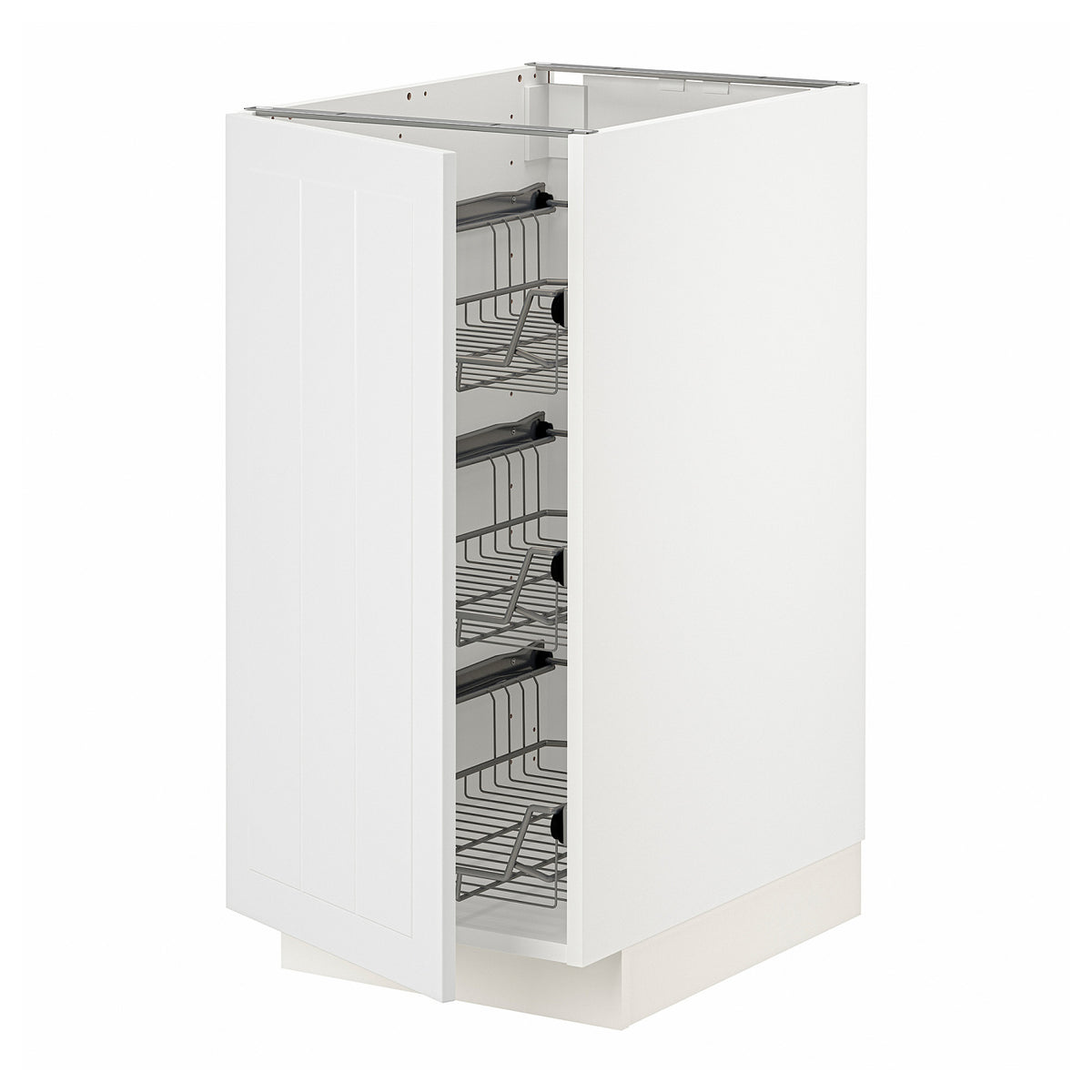 METOD base cabinet with wire baskets