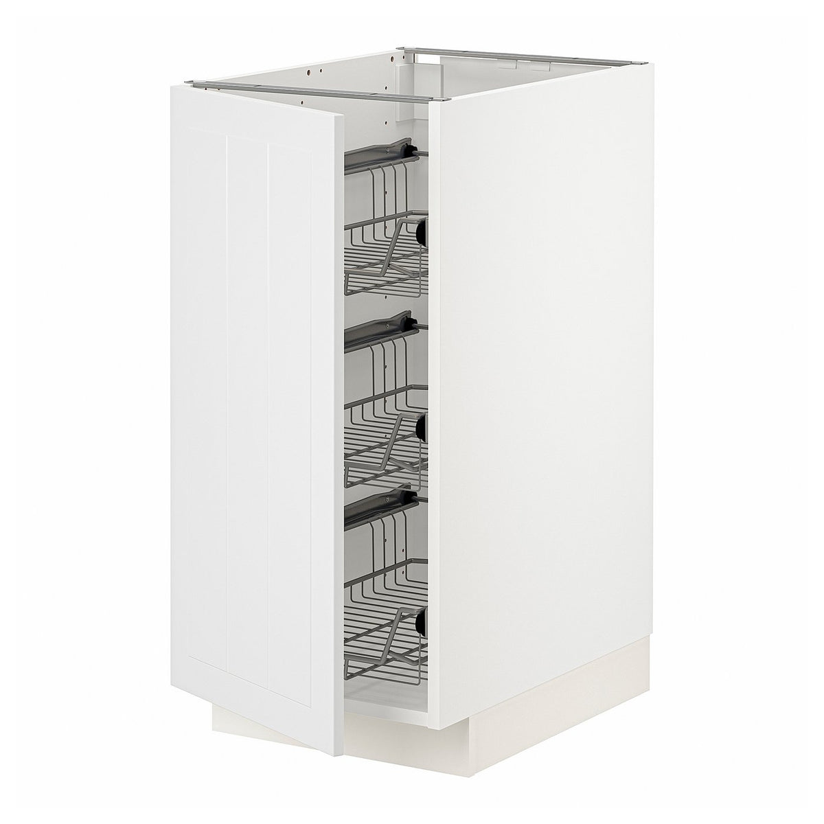 METOD base cabinet with wire baskets