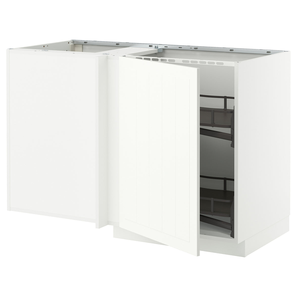METOD corner base cab w pull-out fitting, 128x68x80 cm