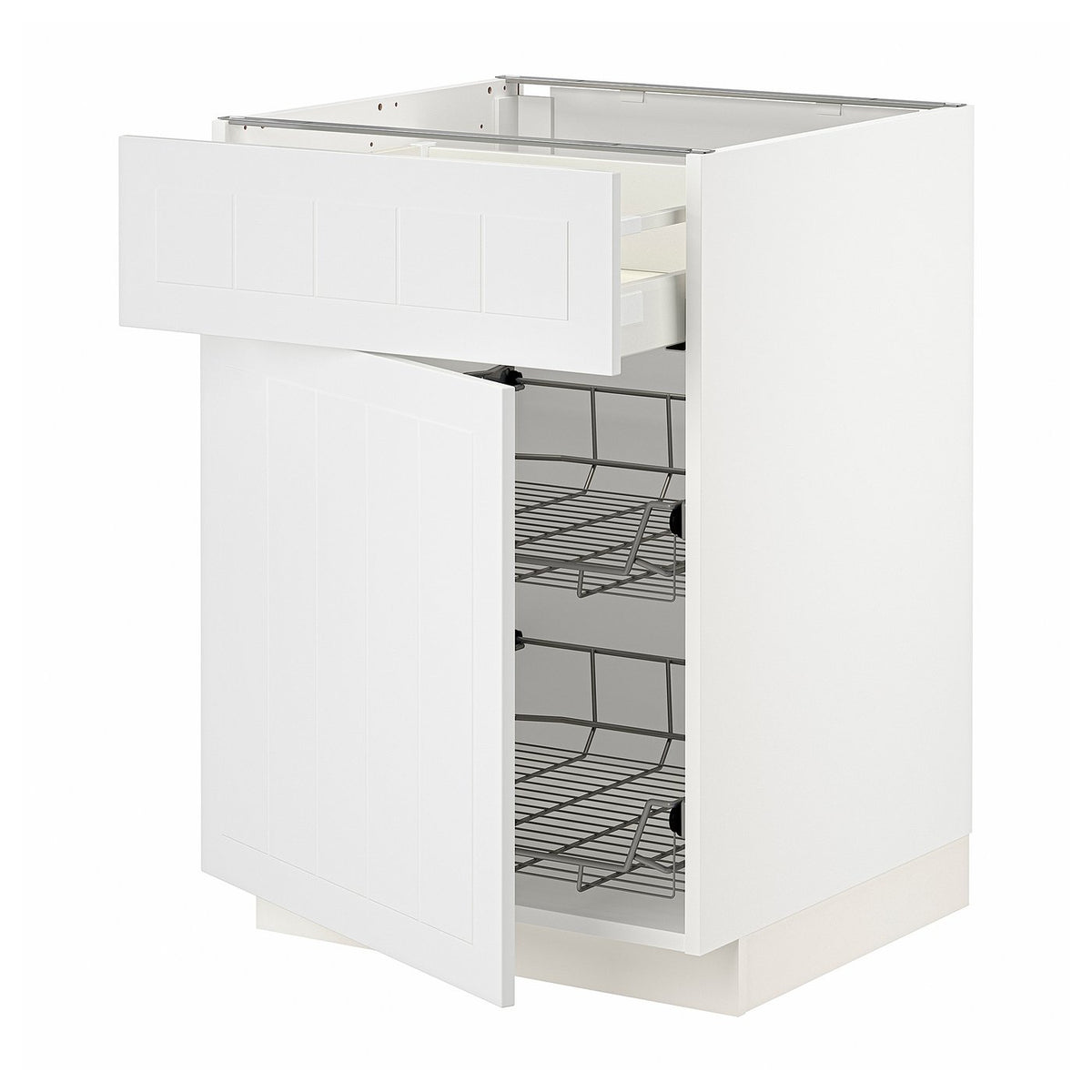 METOD / MAXIMERA base cab w wire basket/drawer/door