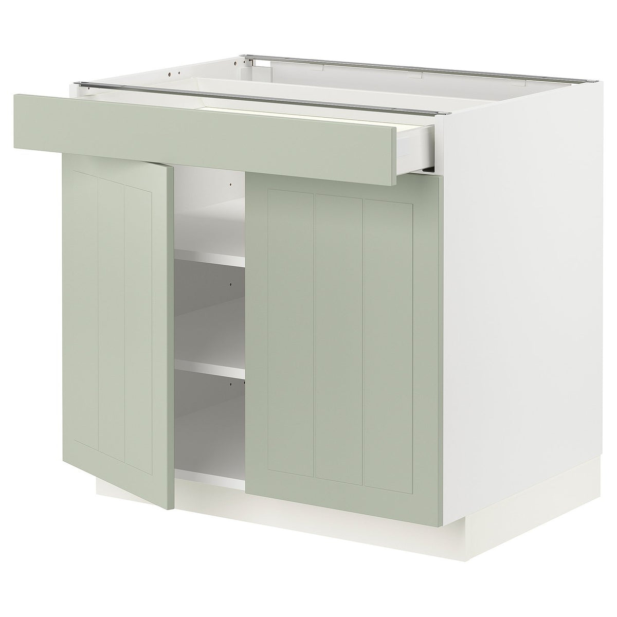 METOD / MAXIMERA base cabinet/shelves/drawer/2 doors