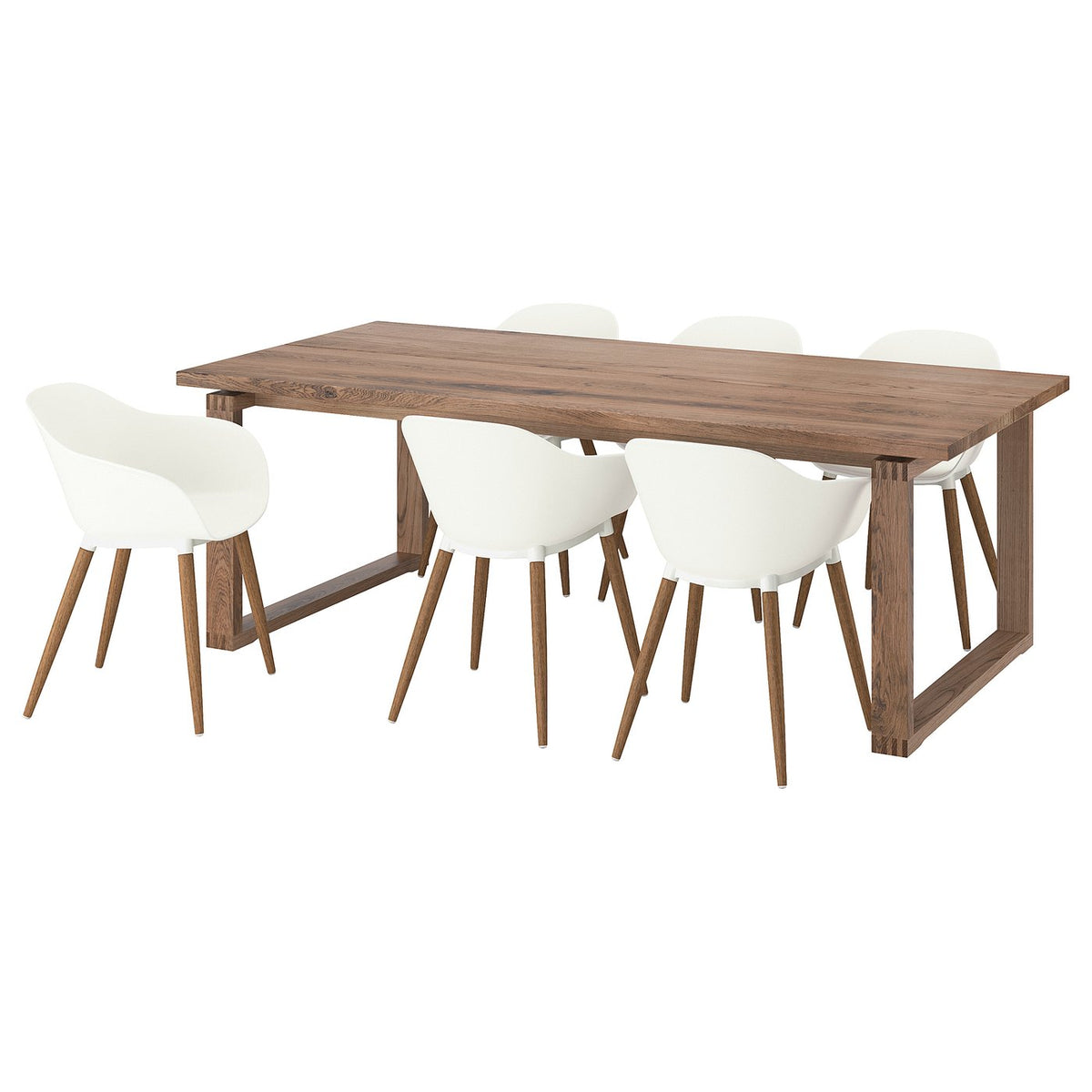 MÖRBYLÅNGA / GRÖNSTA table and 6 armchairs