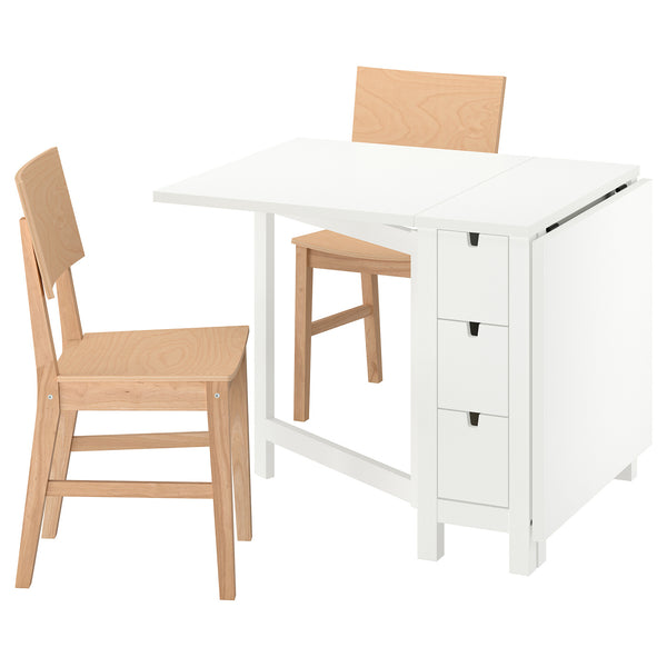 NORDEN / KARSKÄR table and 2 chairs, 26/152x80 cm