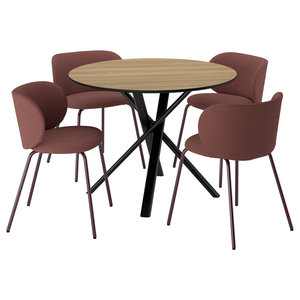 NORRMJÖLE / NORDMANSSKÄR table and 4 chairs, 105 cm