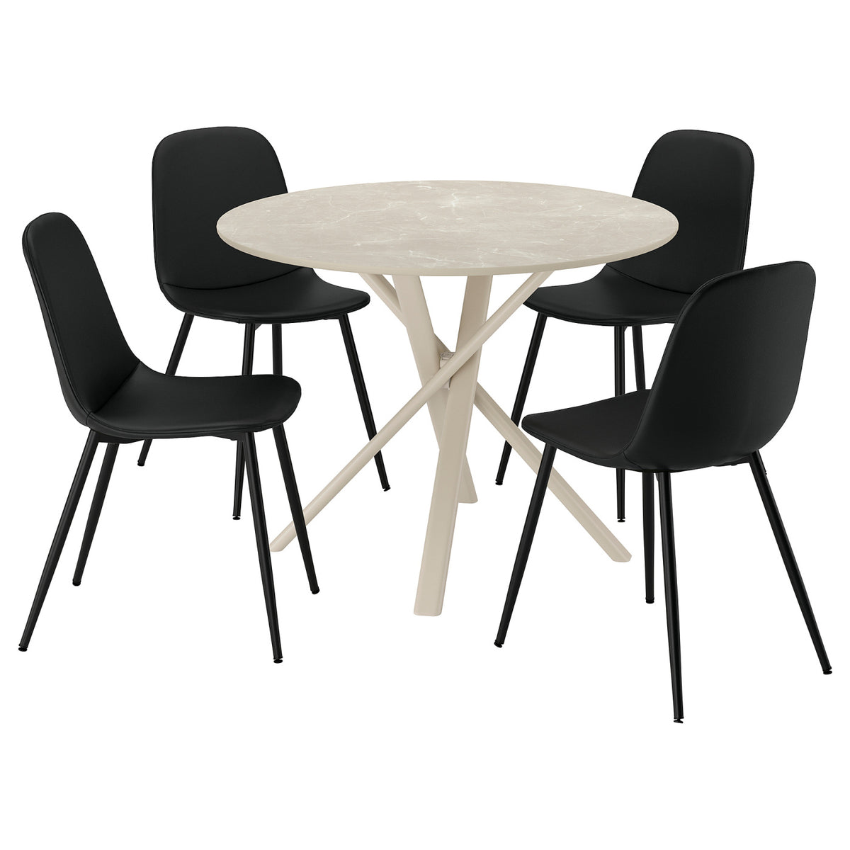 NORRMJÖLE / NORDMANSSKÄR table and 4 chairs, 105 cm