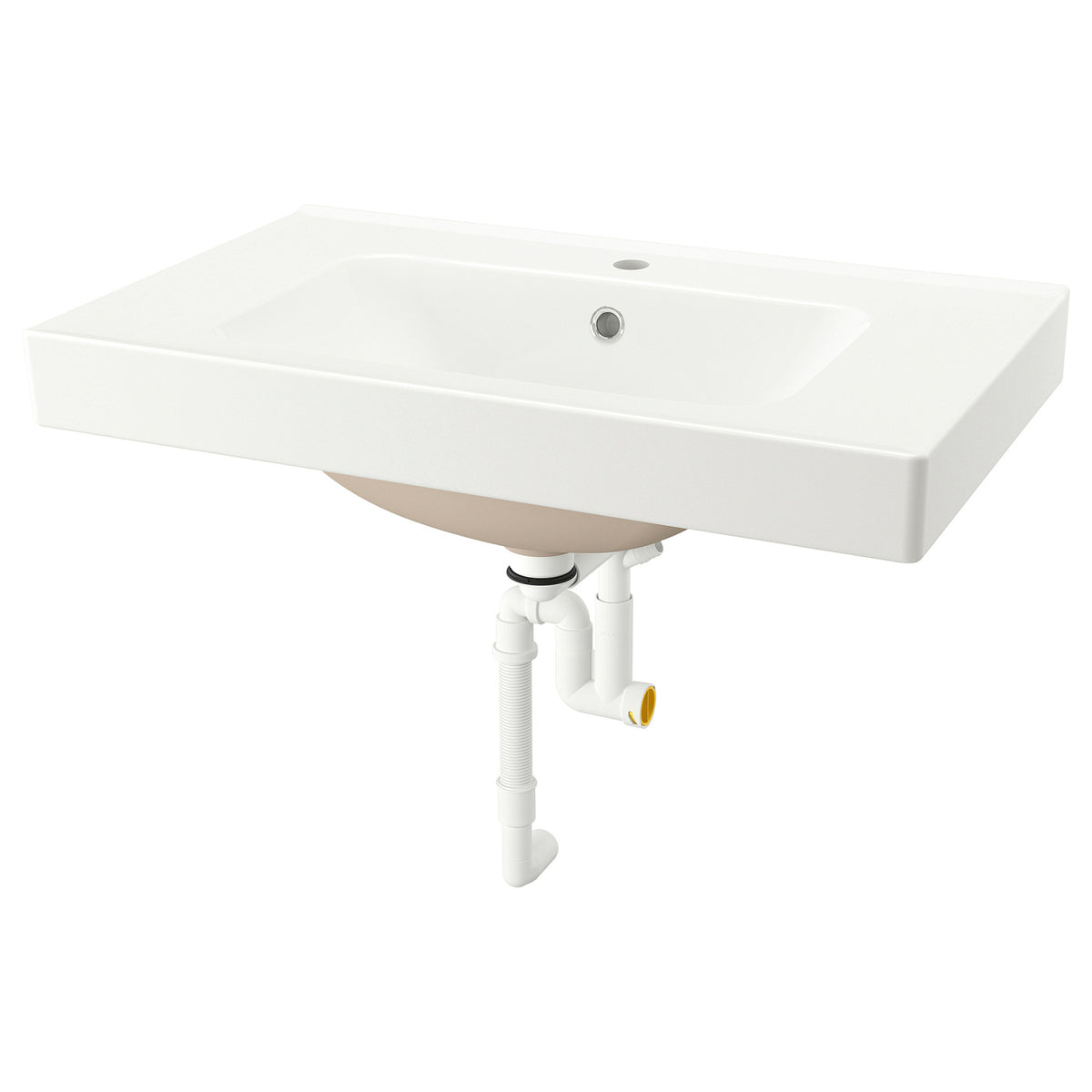 ORRSJÖN deep wash-basin with water trap, 82x49 cm