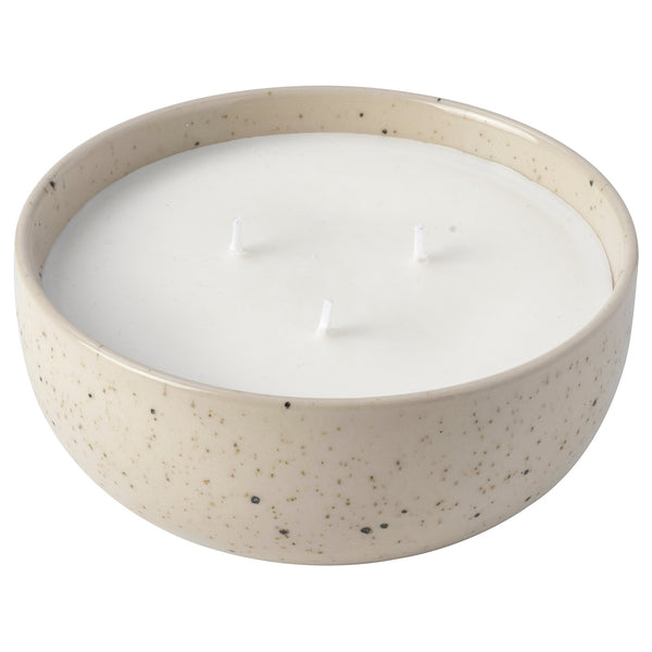 PÄRLHÖNA scented candle/ceramic jar, 3 wicks, 30 hr
