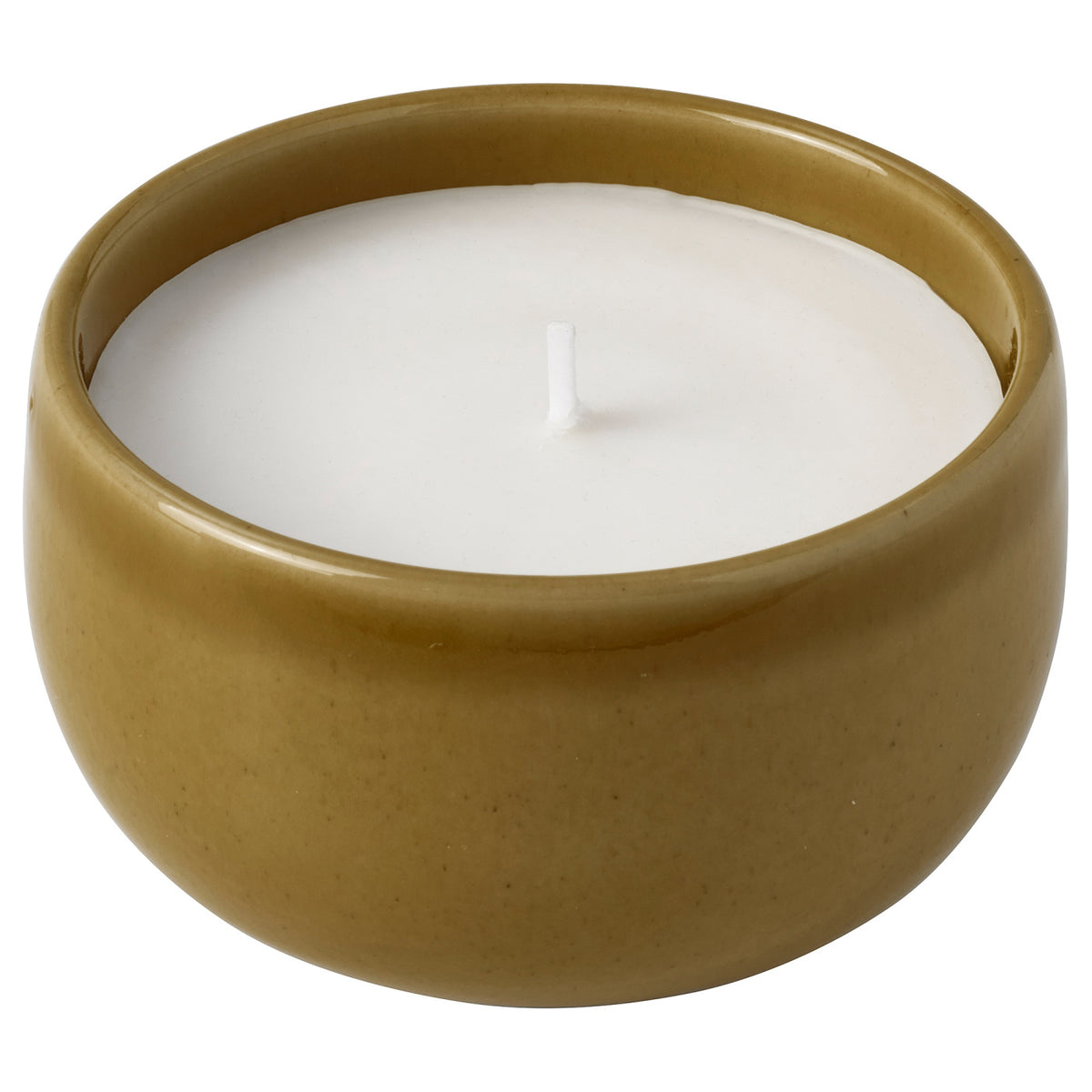 PÄRLHÖNA scented candle in ceramic jar, 20 hr