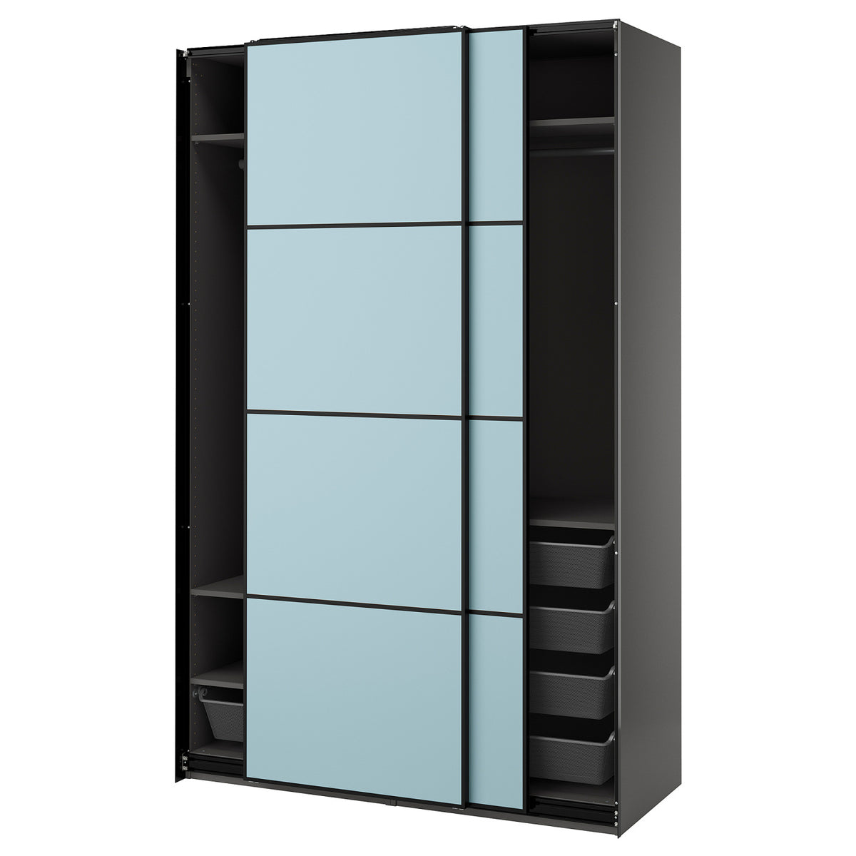 PAX / MEHAMN wardrobe with sliding doors, 150x66x236 cm