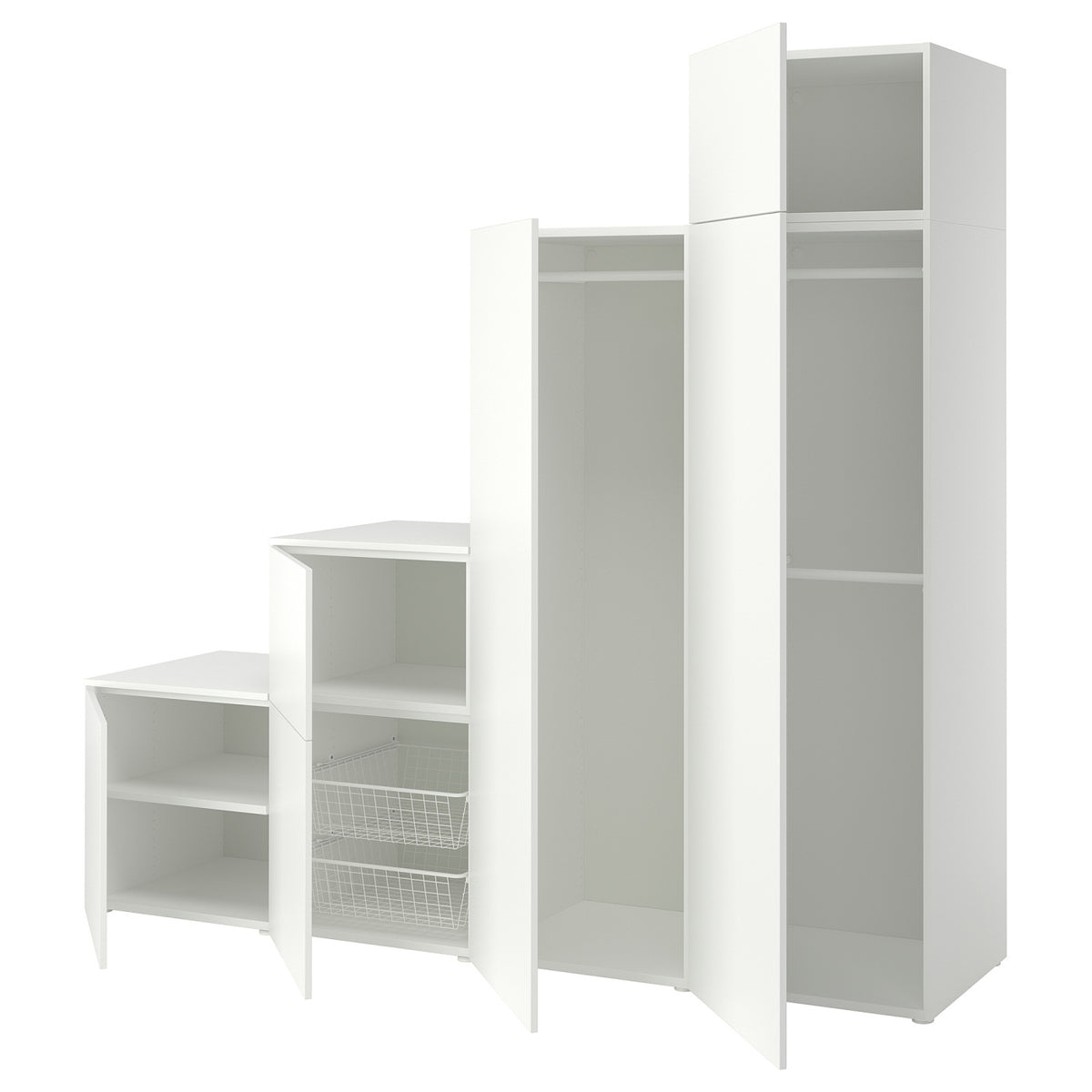 PLATSA wardrobe w 6 doors, 240x57x221 cm