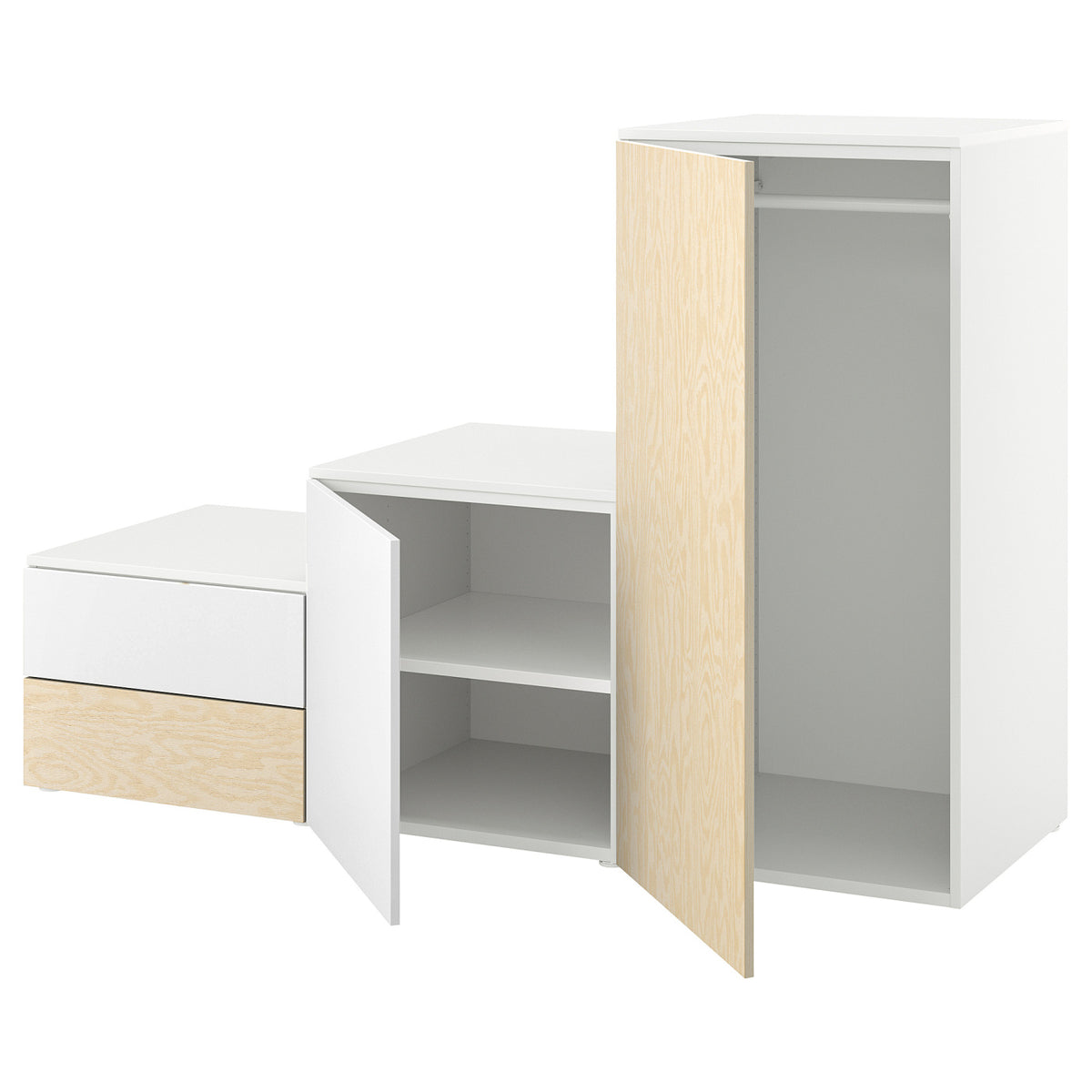 PLATSA wardrobe with 2 doors+2 drawers, 180x57x123 cm