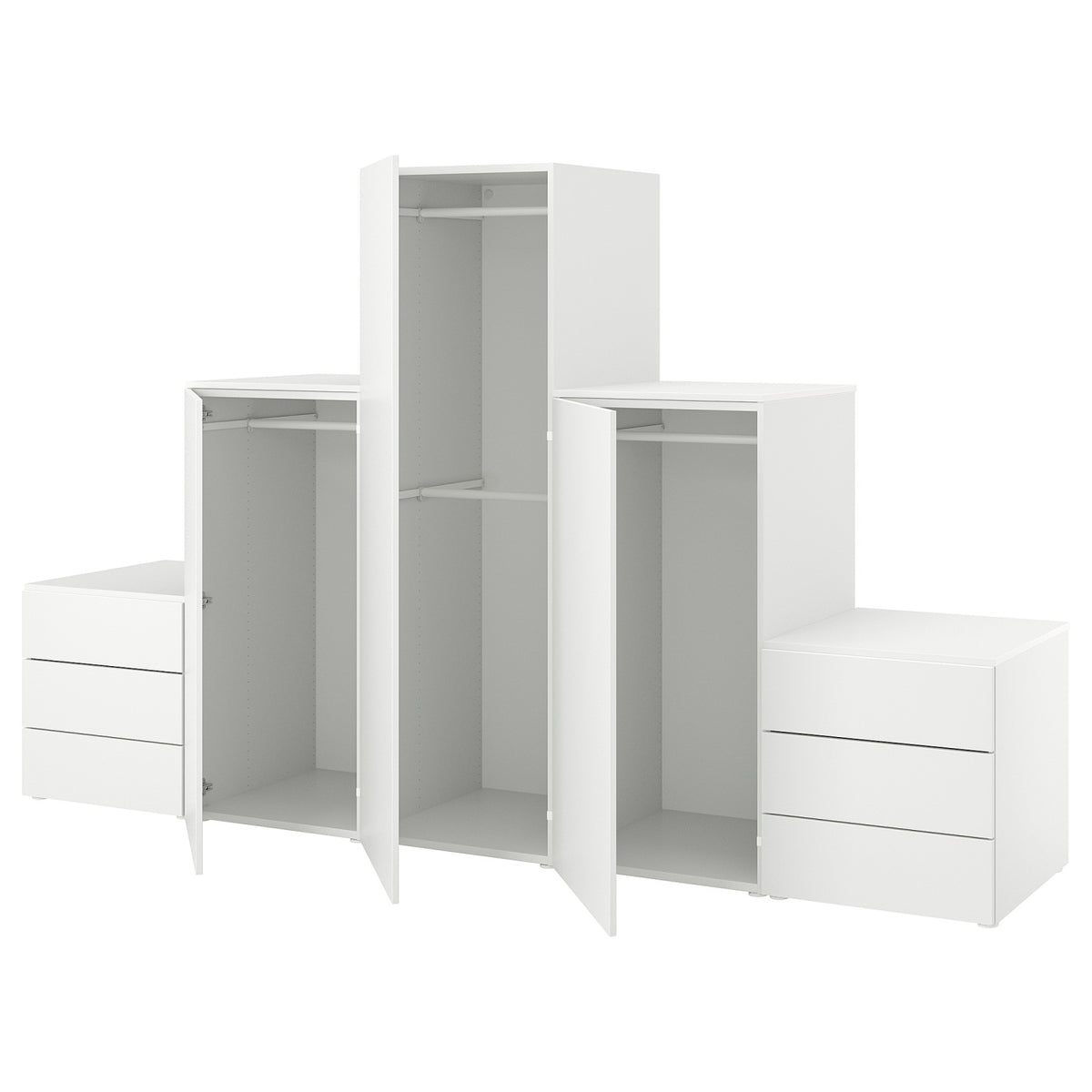 PLATSA wardrobe with 3 doors+6 drawers, 300x57x181 cm