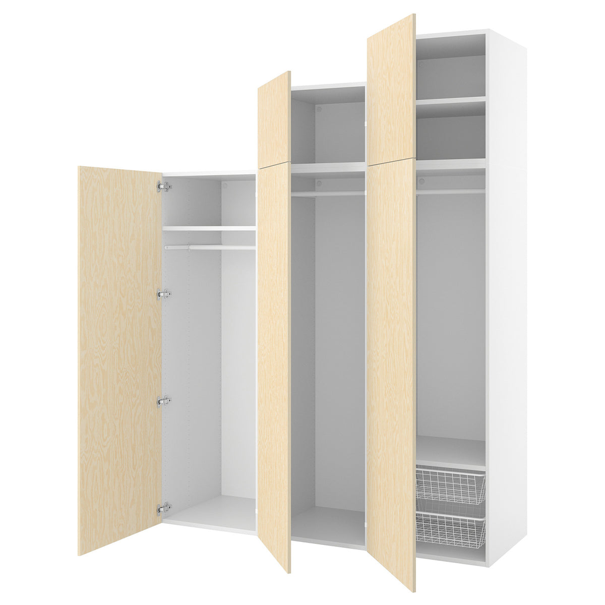 PLATSA wardrobe with 5 doors, 180x57x241 cm