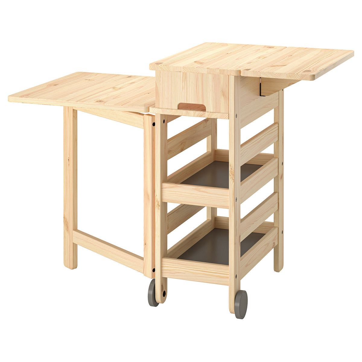 RESARÖ Mobile drop-leaf table w storage