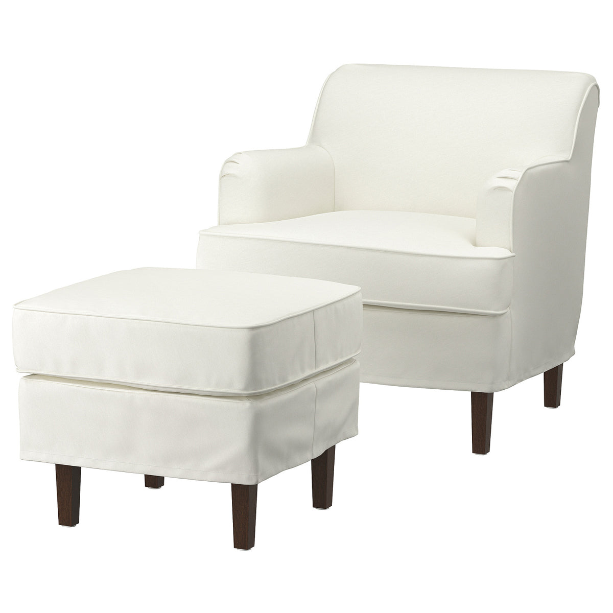 ROCKSJÖN armchair with footstool
