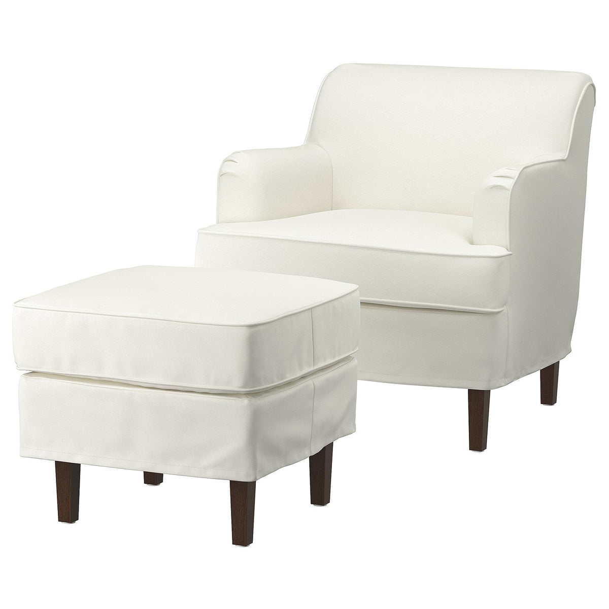 ROCKSJÖN armchair with footstool