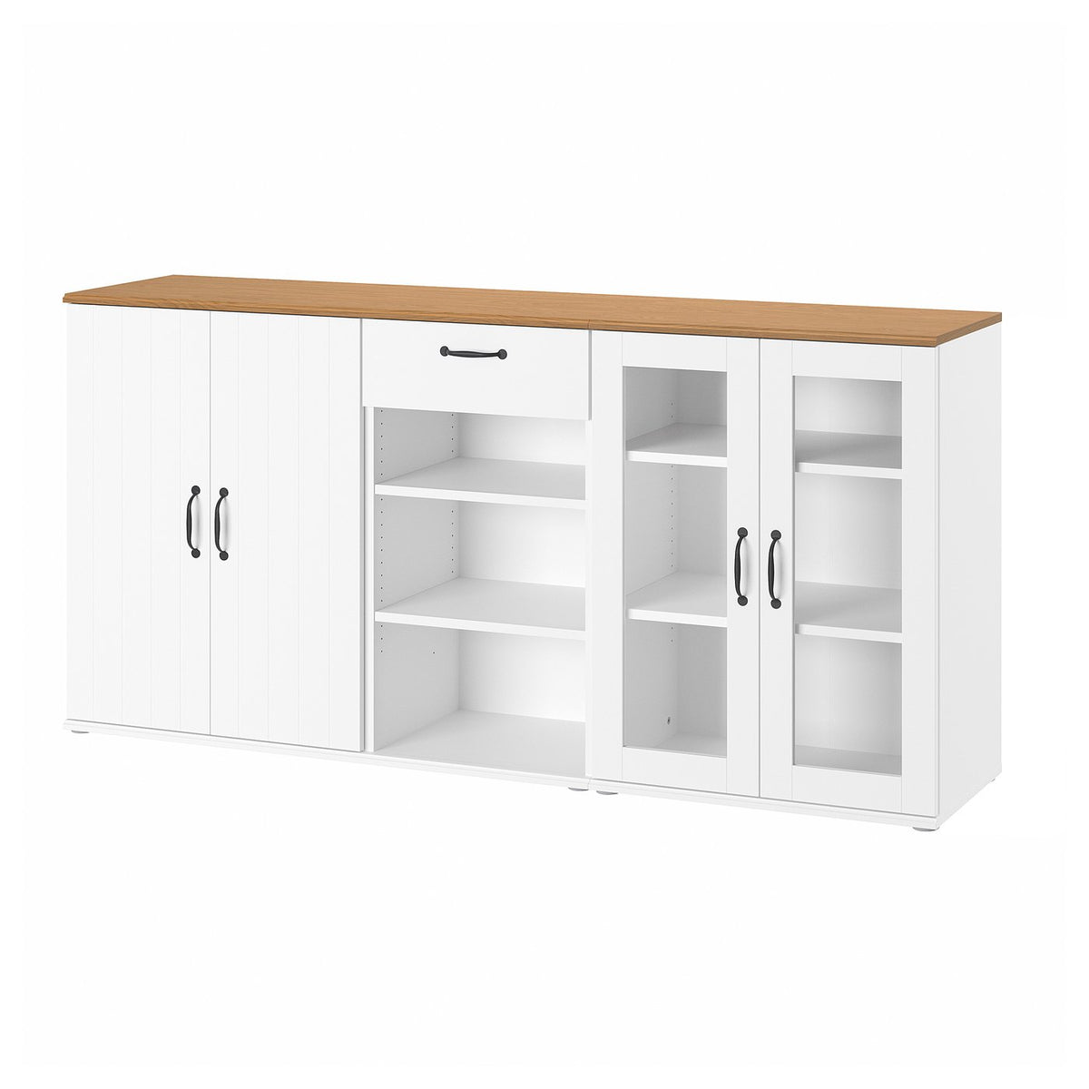 SKRUVBY storage combination w glass doors