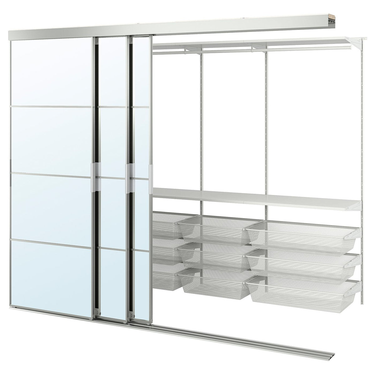 SKYTTA / BOAXEL walk-in wardrobe with sliding doors
