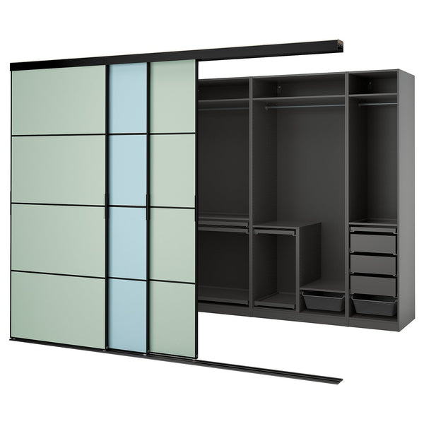 SKYTTA / PAX walk-in wardrobe with sliding doors