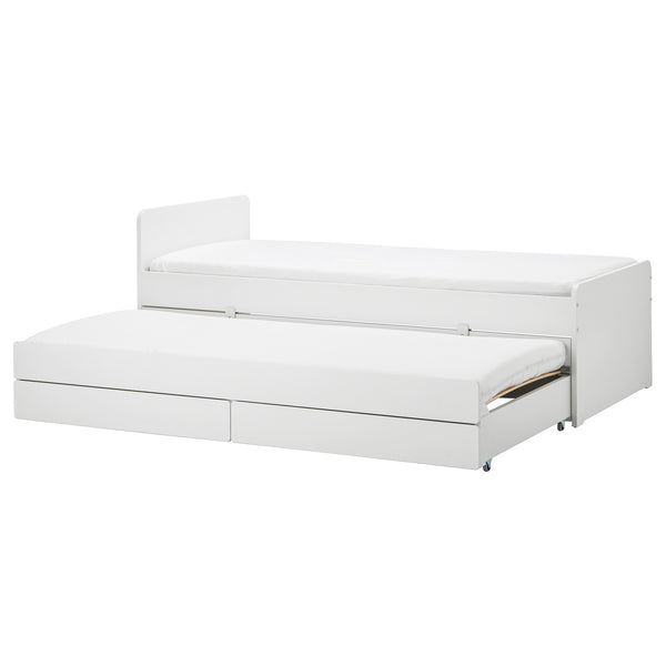SLÄKT bed frame with underbed and storage, 90x200 cm