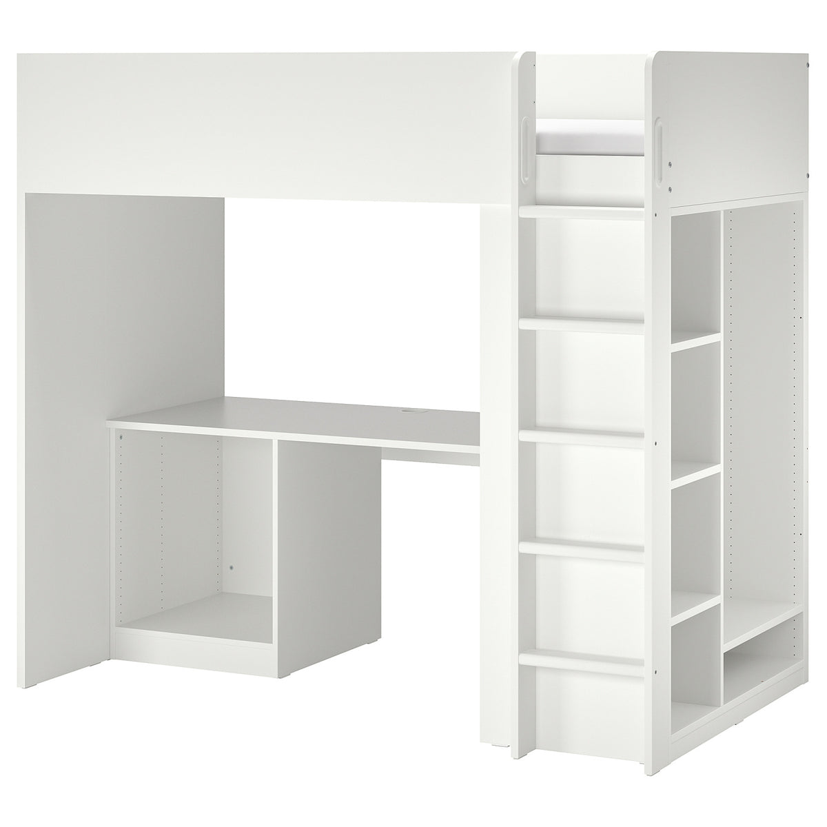 SMÅSTAD loft bed frame w desk and storage, 90x200 cm