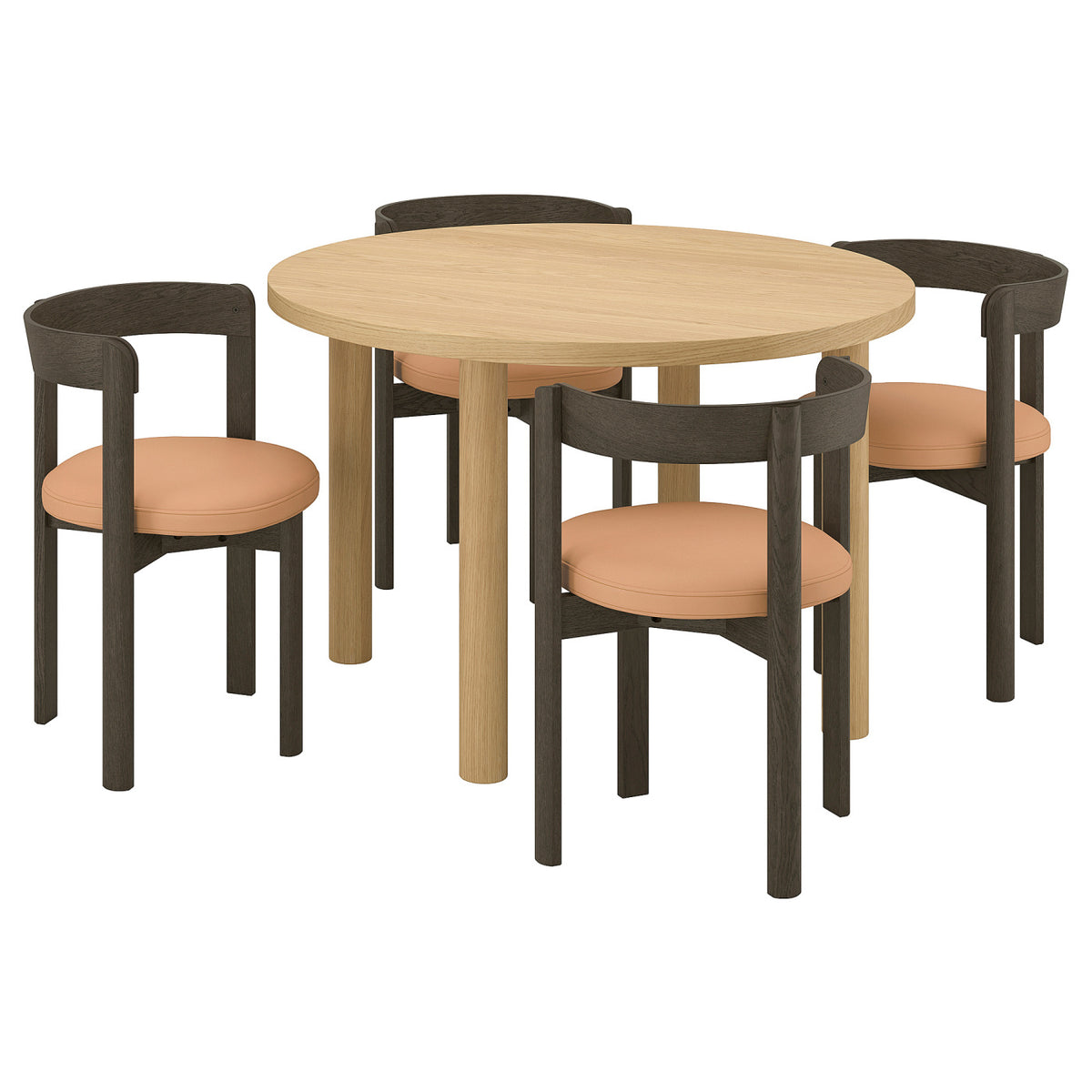 STOCKHOLM 2025 table and 4 chairs, 115 cm