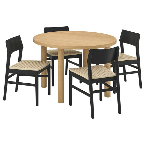 STOCKHOLM 2025 table and 4 chairs, 115 cm
