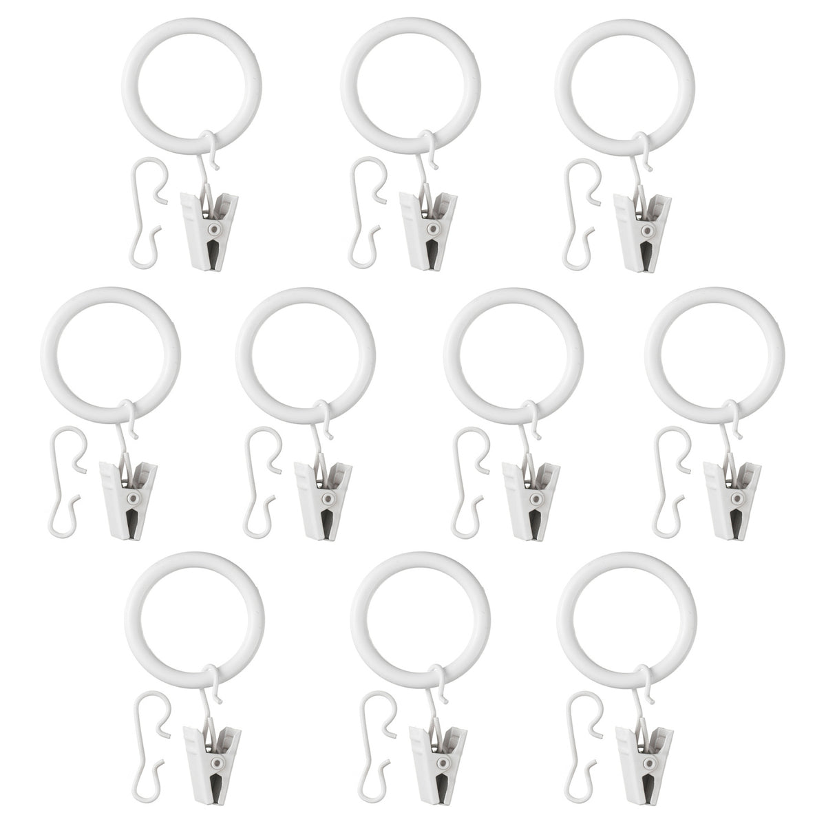 SYRLIG curtain ring with clip and hook, 25 mm