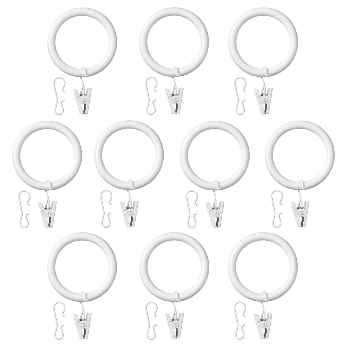 SYRLIG curtain ring with clip and hook, 38 mm