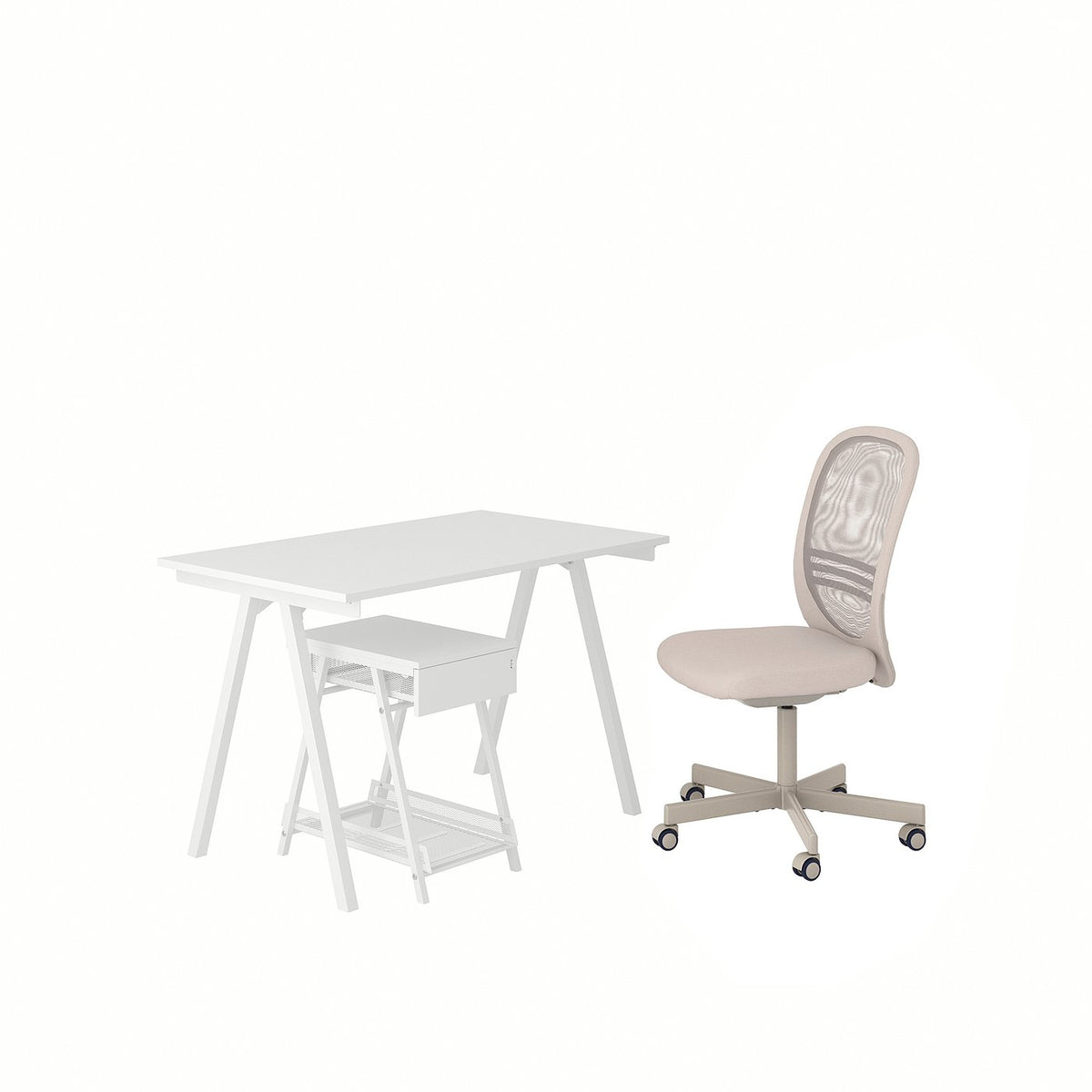 TROTTEN / FLINTAN desk and storage combination