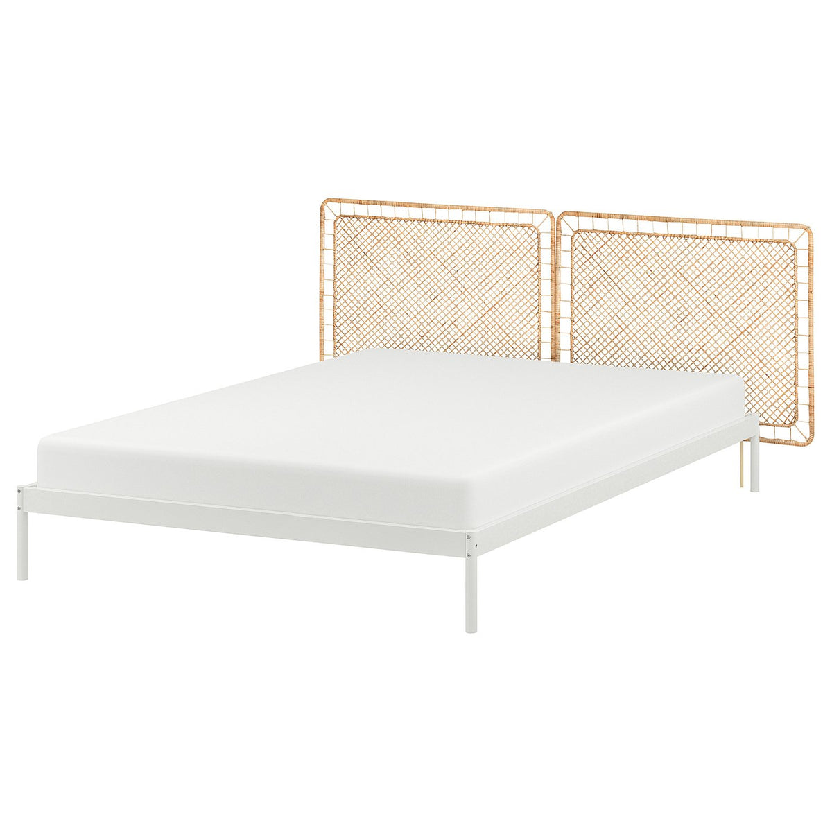 VEVELSTAD bed frame with 2 headboards