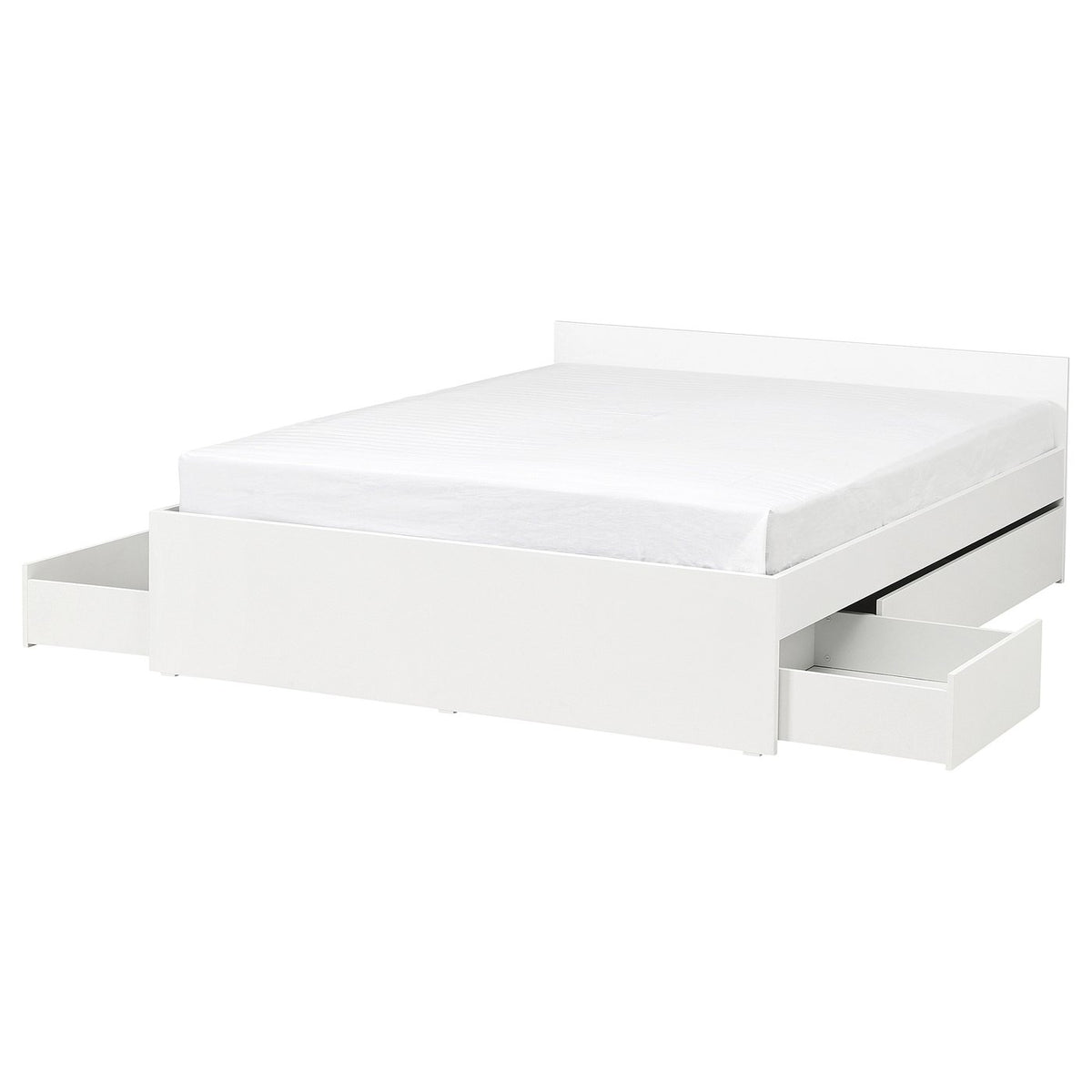 VIHALS bed frame with 4 storage boxes