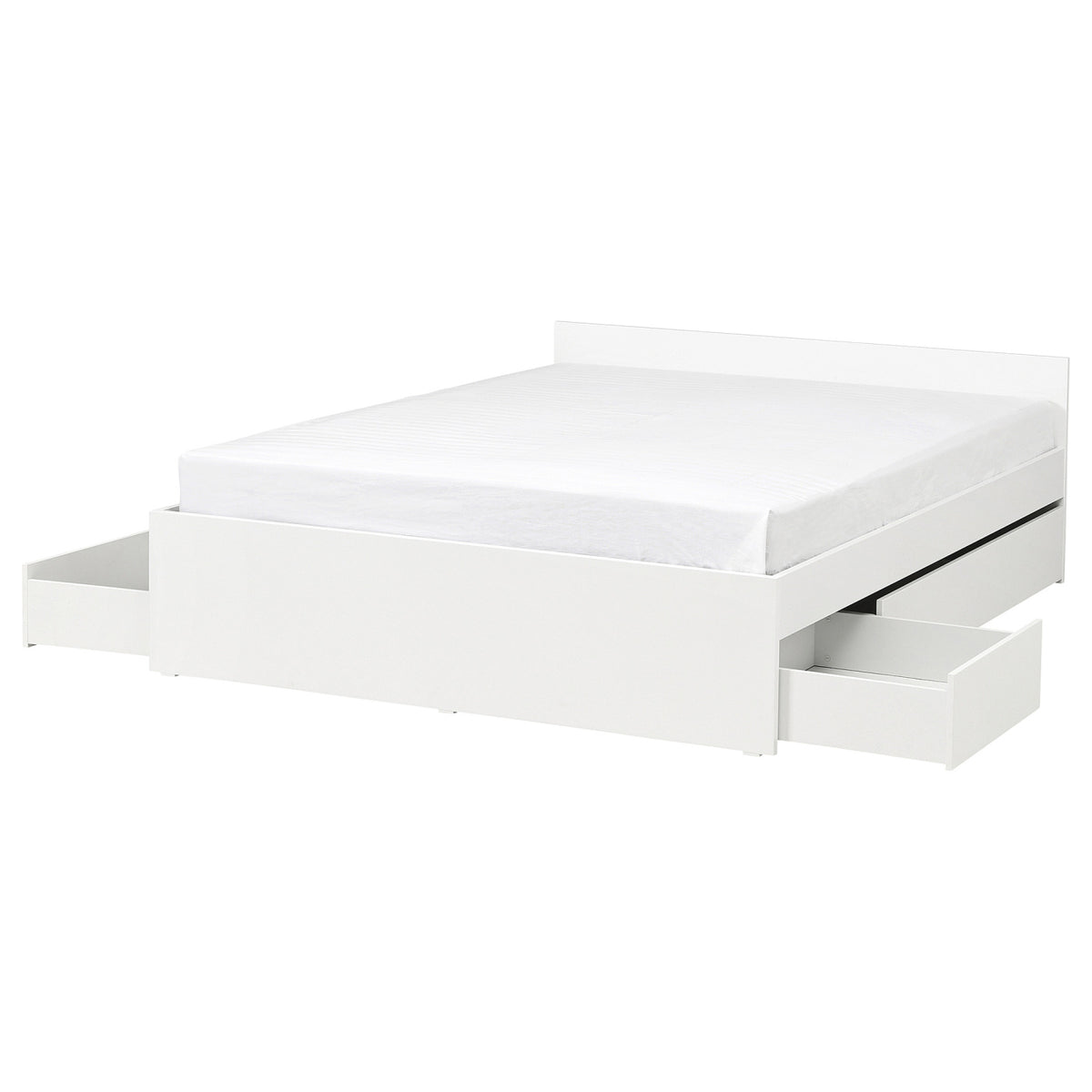 VIHALS bed frame with 4 storage boxes
