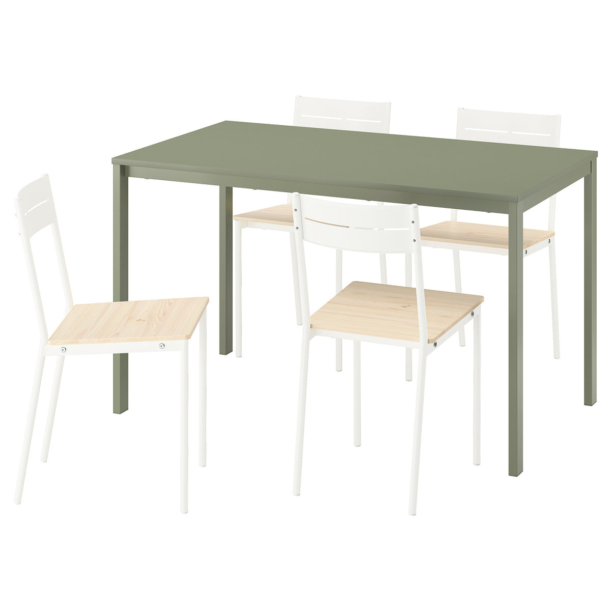 VIHALS table and 4 chairs, 125x74 cm